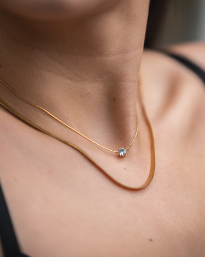 2mm Maria Herringbone Chain Necklace