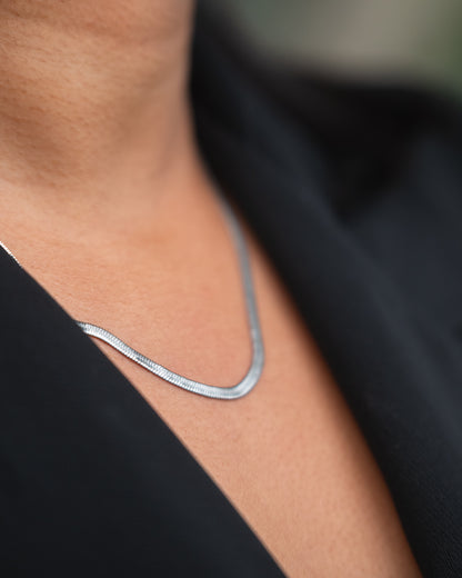 3mm Maria Herringbone Chain Necklace